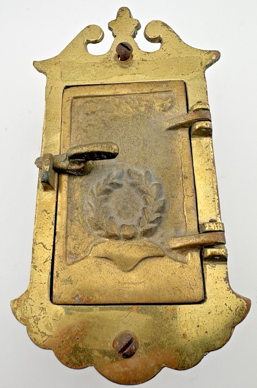 Vintage Art Deco Peep Hole Speak Easy Door Knocker Cast Brass with Hardware